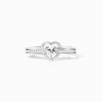 Mothers Day Gifts from Daughter, Ring for Mom from Daughter, Mother Daughter Ring, Mama Daughter Joined at the Heart Ring, 925 Sterling Silver Layered Heart Love Ring for Mom and Daughter