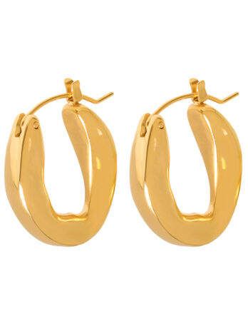 Timeless K18 Gold-Plated Hoop Earrings