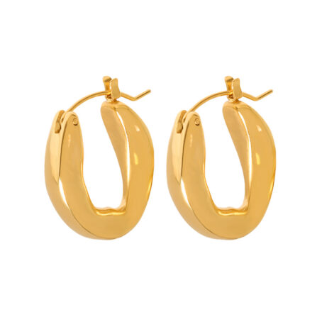 Timeless K18 Gold-Plated Hoop Earrings