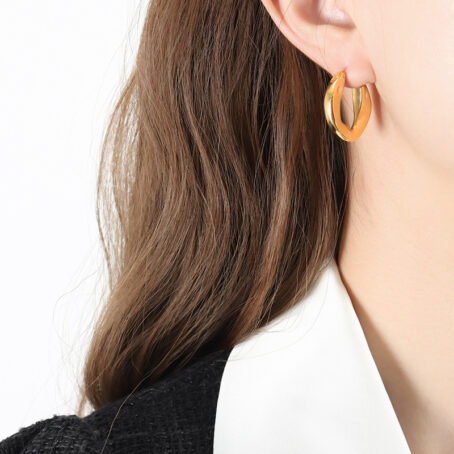 Timeless K18 Gold-Plated Hoop Earrings - Image 4