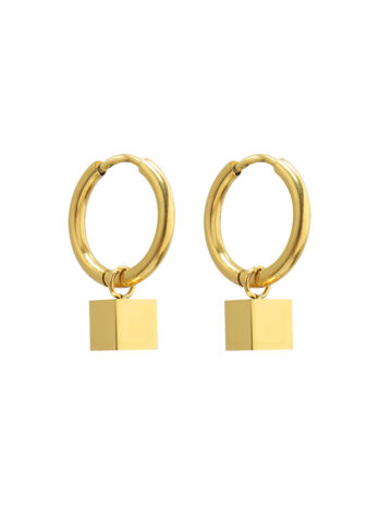 Elara K18 Gold-Vermeil Square Hoop Earrings