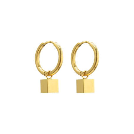 Elara K18 Gold-Vermeil Square Hoop Earrings