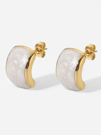 Elise K18 Gold-Vermeil Enamel Earrings