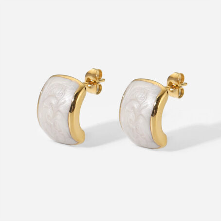 Elise K18 Gold-Vermeil Enamel Earrings