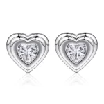 Sterling Silver Heart Stud Earrings