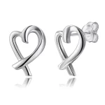 sterling silver heart outline earrings